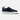 Side view of navy Elegante sneaker with premium leather finish and rubber sole.