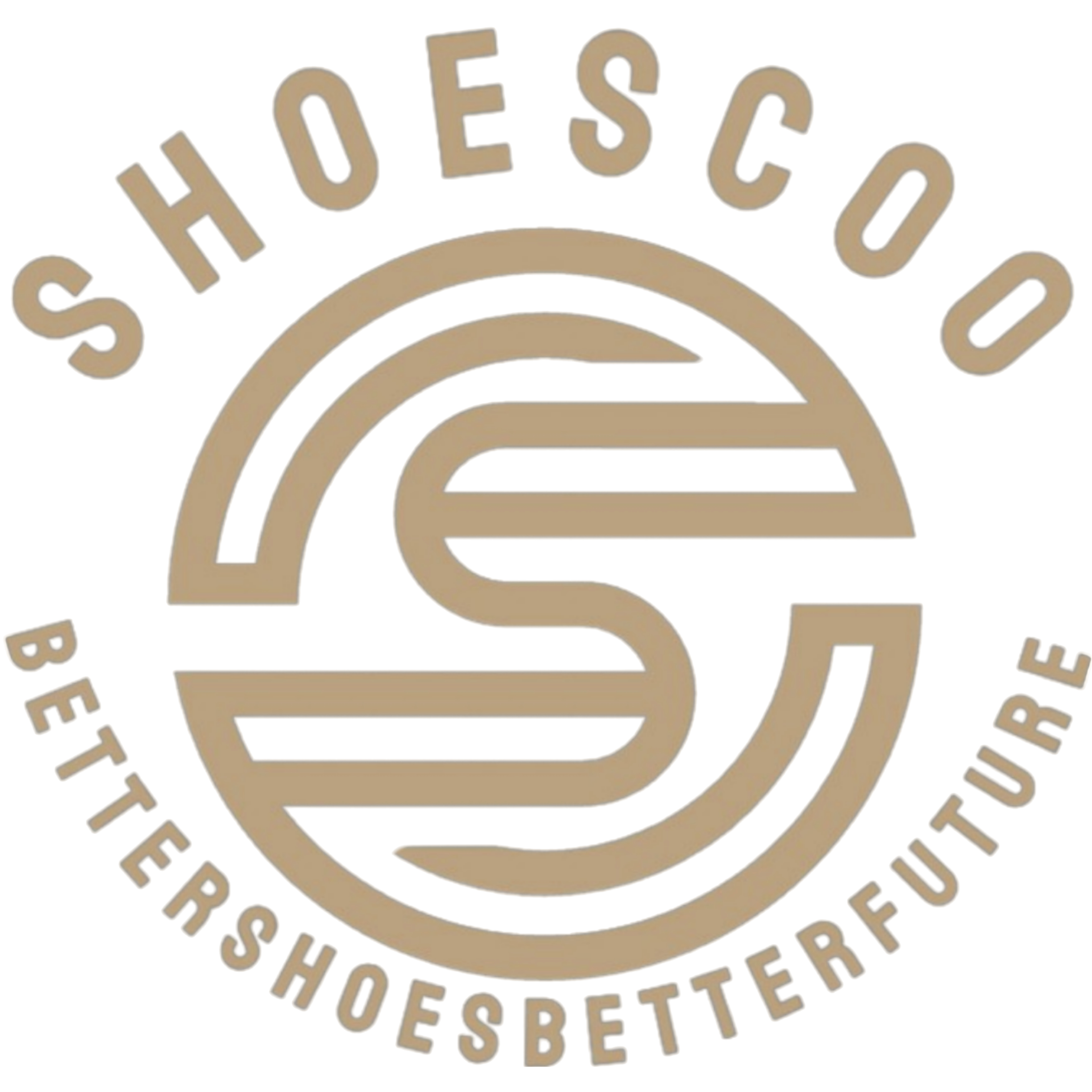 Logo of SHOESCOO with a circular design and text 'BETTERSHOESBETTERFUTURE' on a white background.