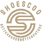 Logo of SHOESCOO with a circular design and text 'BETTERSHOESBETTERFUTURE' on a white background.