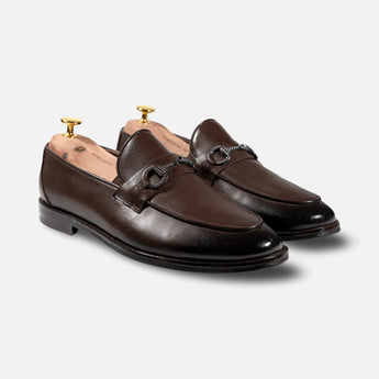 Vanguard brown leather loafers for men — classic full-grain horsebit loafers with Goodyear welt construction.