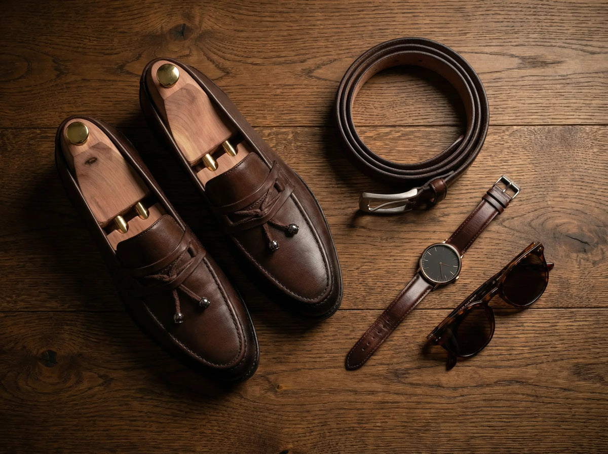 matching brown dress shoes and belt Leather Belt Tan | Thomas Bird main image 0