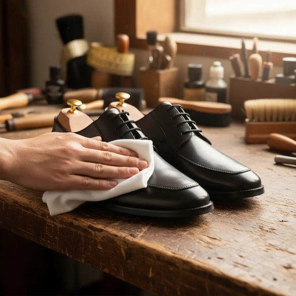 Hand-polished Summit Derby Black – artisan-crafted men’s dress derby shoes built to last.