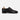 Side profile view of black double monk strap shoes for men, made with full-grain leather.