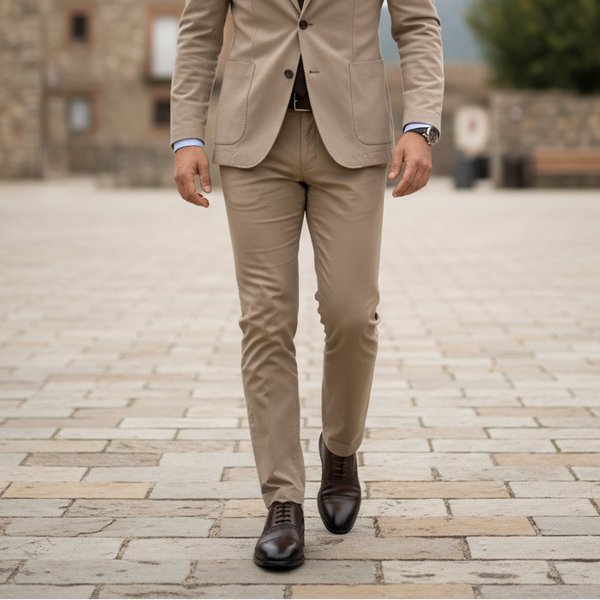 Smart-casual look with Crestwood brown leather oxford shoes — handcrafted style from desk to dinner.