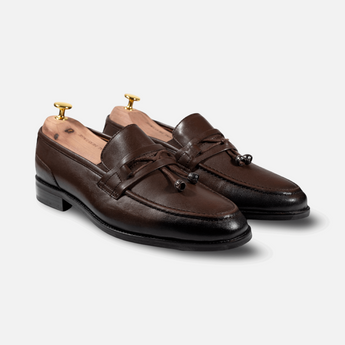 Oasis Loafer Brown — handcrafted brown full-grain leather loafers for men, Goodyear welt, resoleable.
